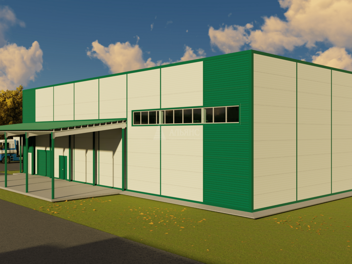 3D визуализация Цех из сэндвич-панелей - фото 2
