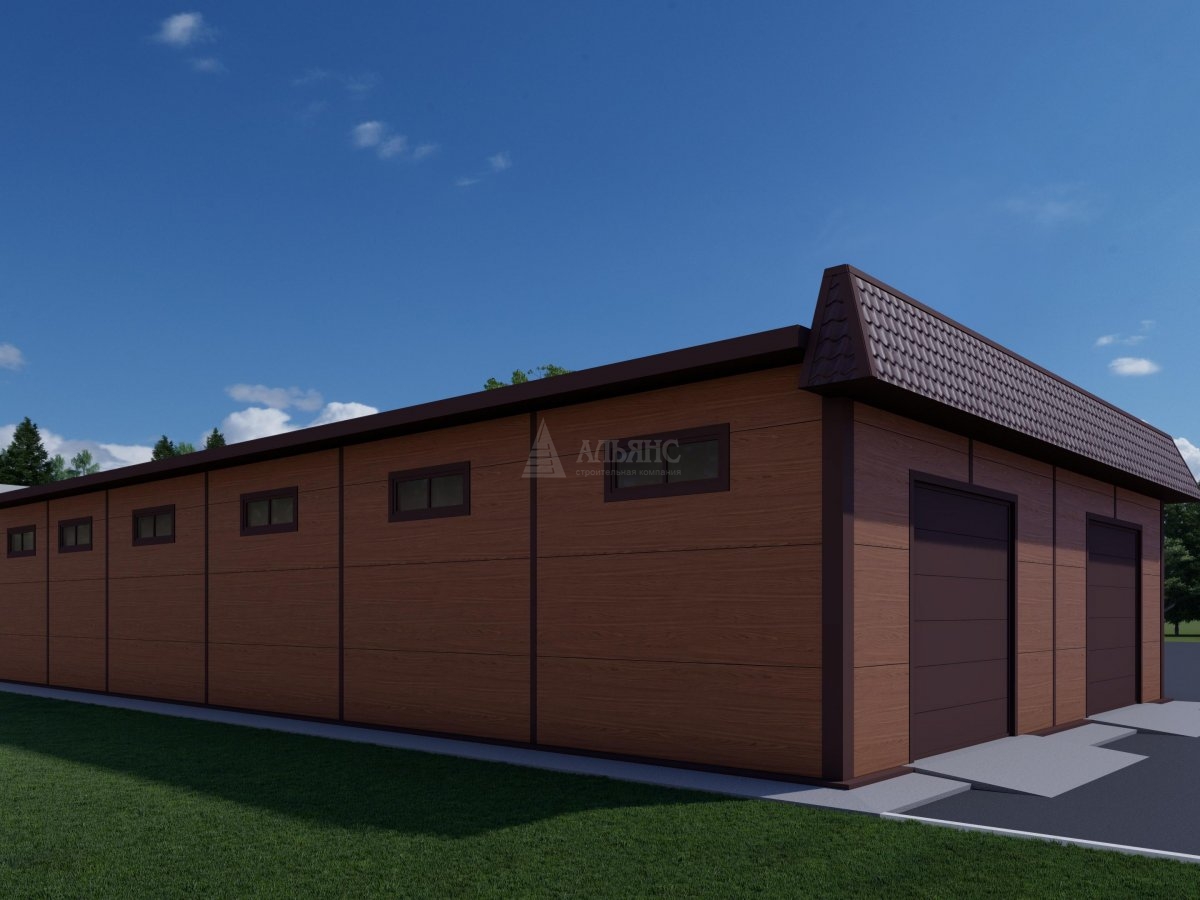 3D визуализация Гараж из сэндвич-панелей - фото 5