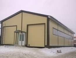 Ангар 360 кв.м. из сэндвич-панелей, построенная компанией Альянс - Ангар 360 кв.м., Республика Коми, г. Сыктывкар, ул. Колхозная 
