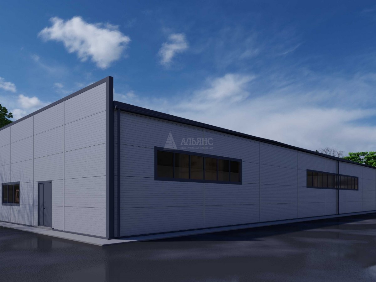 3D визуализация Склад из сэндвич панелей - фото 3